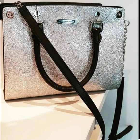 3 Michael Kors bags Selma satchel purses w/  3 covers/ snake ,blk /white… - Picture 4 of 16